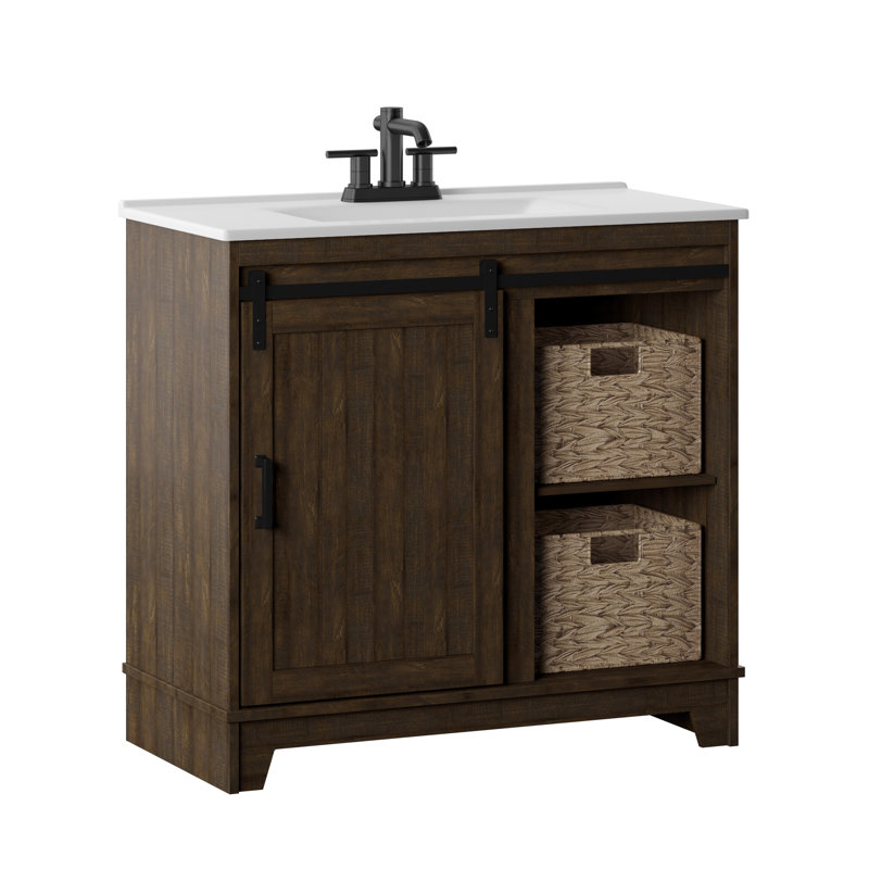 Gracie Oaks Trogdon Sliding Barn Door 36 Quot Single Bathroom